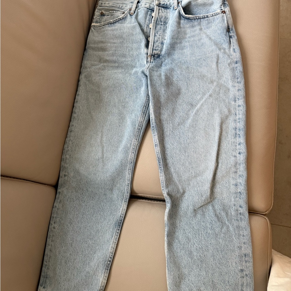 Agolde Light Blue Straight Leg Jeans - Picture 4 of 4